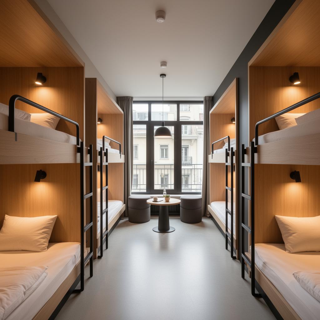 Moderna zajednička soba u hostelu premium standarda